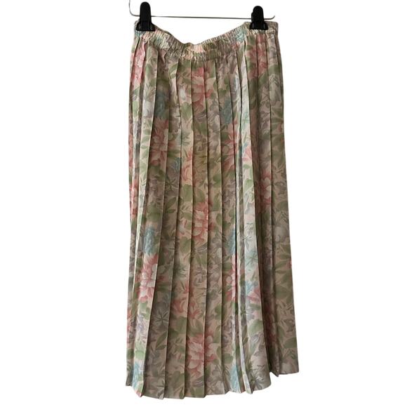 Beautiful Alfred Dunner vintage pleated pastel floral print maxi skirt - Picture 1 of 5